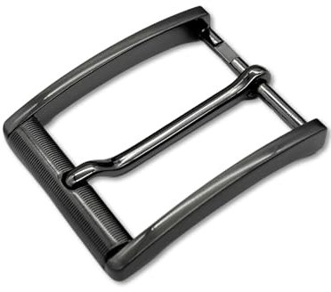 Cartvelli Premium Gürtelschnalle Herren 40mm breit Grau mit Laser Finish - Gürtelschließe für Gürtel von 38-40mm - hochwertige Metall-Legierung Ersatzschnalle Dunkelgrau GS40008-BG Brush Gun