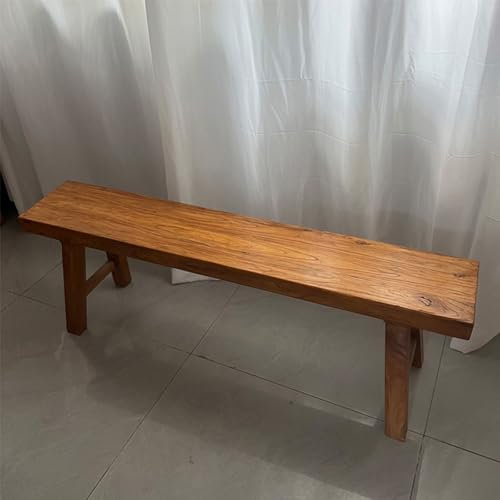 Küchenbank Sitzbank Holz,Holzbank im Landhaus Pflanzenständer Blumenhocker Wohnzimmertisch Couchtisch Sofa Tisch Dekotisch Hocker Schuhe anziehen rustikal Eingangsbereich Flur Möbel(100X26X45CM)