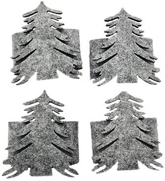 Serviettenringe aus Filz, 4 Stück, Grau Serviettenhalter für Weihnachten und Urlaub Essen