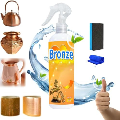 Sofortiges Polier- und Reinigungsspray für Messing, sofortiger Messing- und Kupfer-Anlaufentferner, Metallreiniger und Rostentferner, Messingreiniger und Politurspray, Messingreiniger für