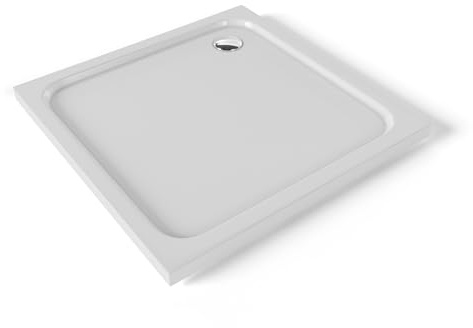 Plato de Ducha Acrílico 90x90 cm Blanco – Antideslizante, Antibacteriano, Textura Lisa – Incluye Válvula y Rejilla | Moments of Glass