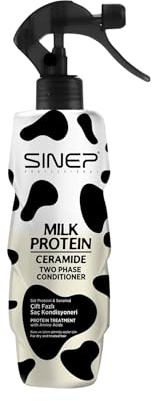 SINEP Acondicionador profesional para el cabello con proteínas de leche y ceramida, 400 ml, repara daños en el cabello, reduce el encrespamiento, hidrata