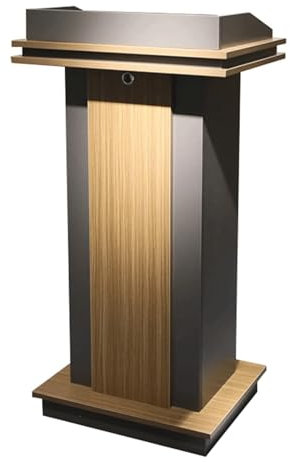 WOTZOV Rednerpult Luxus-Podiumständer Rednerpulte aus Holz mit Lagerregal und Drahtlöchern Kanzeln für Kirchen Konferenztisch Lehrerpodeste Mode