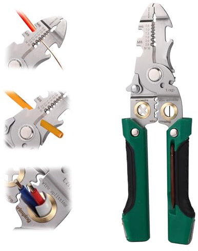 Lyreh 21 in 1 Wire Strippers, Multifunctional Electrical Wire Stripper Crimper Pliers with Electricity Measurement Professional Electrician Cable Tool for Cutting, Stripping, Crimping