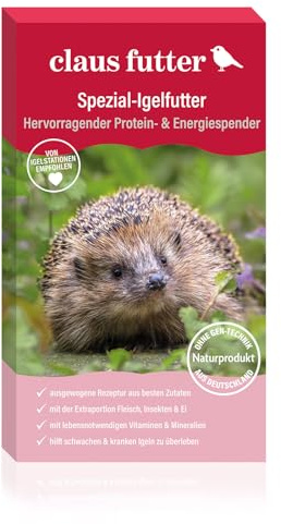 Claus Spezial-Igelfutter | 1,5 kg | Mischfuttermittel für Igel | Artgerechte Mischung für hilfsbedürftige Igel mit Fleisch, Insekten & Ei | Mit vielen Vitaminen & Mineralien