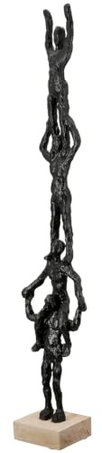 Casablanca Skulptur Teamspirit, Deko Figur Schwarz, Kunstharz Statue Wohnzimmer, Büro Dekoration H. 68,5 cm x B. 13 cm - Moderne Skulpturen