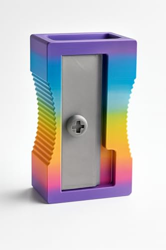 Pencil Sharpener Desk Organiser | Holds Pens & Pencils | Classroom Decor | Home Office | Back to School (Rainbow)
