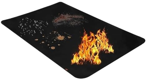 Alfombrilla for parrilla resistente al calor, de doble cara, impermeable, ignífuga y a prueba aceite(165x99cm)