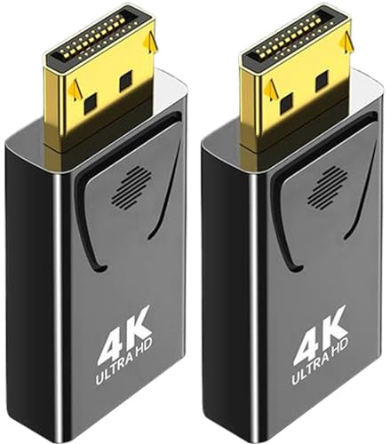AZIDWERYQ Adaptador Display Port a HDMI Adaptador HDMI Displayport 4K Macho a Hembra de 2 Piezas con Interfaz y Cierre chapados en Oro Displayport Display Port Compacto y portátil sin Unidad