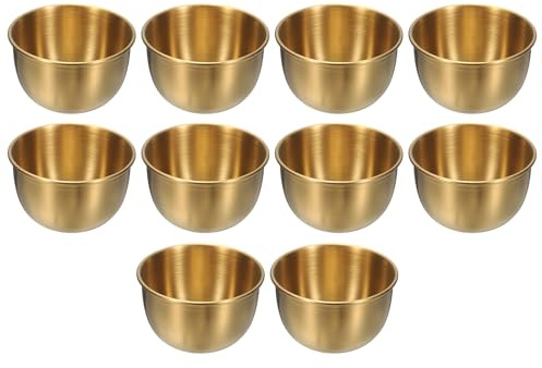 QUARKZMAN 10 Pcs 3 Inch Platos Para Salsa De Acero Inoxidable | Mini Platos Individuales Redondos Para Condimentos, Bandeja Para Salsa, Tazón Para Sushi, Plato Para Mezclar, Platos Para