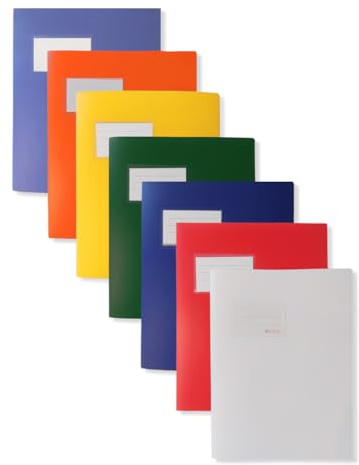 Rheita Schnellhefter-A4 7er Set, Kunststoff (PP) Schnellhefter mit Metallheftung – Dokumentenmappe für Schule, Büro & Archiv