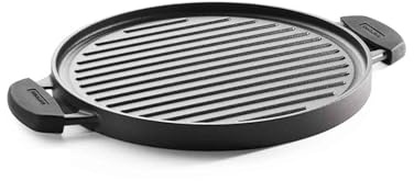 Tramontina TITANEX Gusseisen Wende-Grillplatte, 30 cm, pre-seasoned, | Beidseitig nutzbar, Pre-Seasoned, Backofengeeignet bis 230°C, Optimale Wärmeleitung. Energieeffizient, Induktionsgeeignet