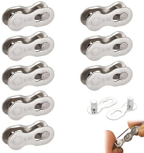 16 Pièces Maillons Rapides Chaîne Vélo 6/7/8 Vitesses, Connecteurs Chaîne VTT Vélo Route en Acier Argent, Attache Rapide Compatible Shimano SRAM KMC