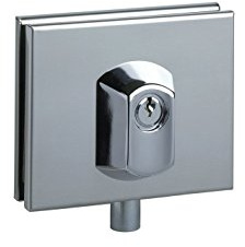 METALUX 6041 - Serrures basses pour portes en verre SECURIT Inox poli LxH 106x87 mm condamnable à clé