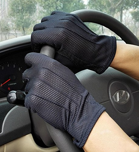 ITODA Men's Breathable Cycling Gloves UV Sun Protection Driving Gloves Lightweight Touch Screen Gloves Knitted Anti-slip Full Finger Mitt for Outdoor Riding Climbing Hiking Camping
