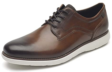 Rockport Men's Garett Plain Toe Oxford, Cognac, 10 M US