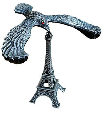 PROW® Simple Retro Silver Balance Eagle Gravity Self Balance Toy Eiffel Tower Balancing Bird Stress Toy Alloy Iron Office Crafts Home Decoration Statue Sculpture Personalised Gifts