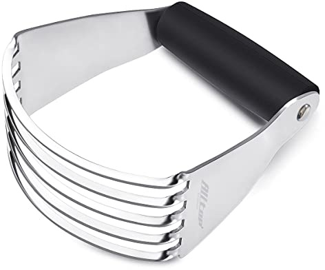 ALLTOP Pastry Shortening Blender Cutter,Stainless Steel Dough Masher for Butter, Biscuit,Baking, Kneading,Dough, Flakier and Fluffier Pie Crusts, Almond - Hand Kitchen Tool (1, Black)