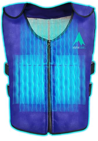 Alphacool Ice Vest for Men and Women Adjustable Cooling Vest with Ice Packs Blue One Size