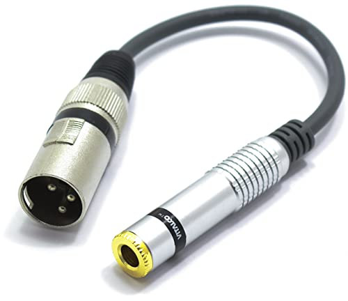 VITALCO XLR Maschio a Jack 6.3mm Mono Femmina Adattatore Connettore per Microfono Cannon a Jack 6.3 TS Audio Cavo