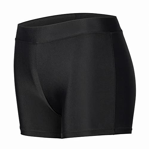 Dtone Pantalones cortos de danza para gimnasia, atletismo, purpurina, pantalones cortos, elastano-negro, 7-8 Años