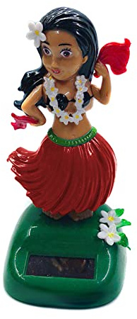 Surakey Wackelfigur Auto Lustig Hawaii Hula Girl - Solarfigur Armaturenbrett Ornament Solar Tanzen Hawaii Mädchen,Autos Spielzeug,Hula-Girl Solar Wackel Figur,Ideal Für Fensterbank Schreibtisch