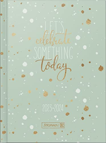 BRUNNEN Schülerkalender „Celebrate“ 2023/2024 2 Seiten = 1 Woche A6 mint