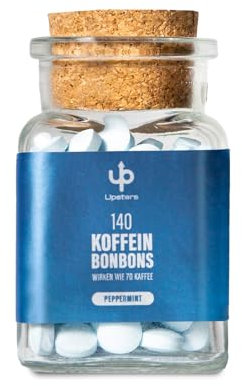 Upsters Energy Koffein Bonbons - PEPPERMINT SUPER SUPER FRESH - 140 bonbons - Energie von 70 Kaffees und Energydrinks - Ohne Zucker - Vegan - Made in Germany