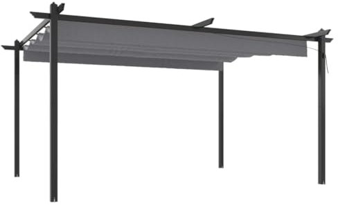 vidaXL Pavillon mit Ausziehbarem Dach 4x3 m Anthrazit