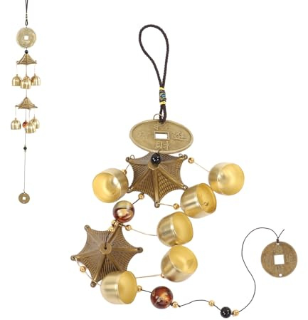 Carillons éoliens, Carillons éoliens En Bronze, Carillons éoliens En Métal Vintage Feng Shui Chinois Porte-bonheur Ornement à Suspendre Pour la Maison, L'extérieur, L'intérieur, le Jardin, à Suspendre