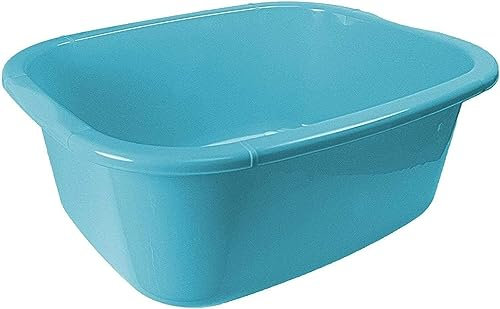 OptiProducts® 11L Liter Plastic Washing Bowl Rectangular Multi-Purpose Basin Mixing Pot Sink Tidy Organizers (Sky Blue)