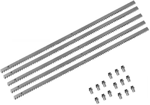 5 X 1M Acier Galvanisé Crémaillère Pour Portail Coulissant Coulissante, 12MM Opérateur De Portail Coulissant Opérateur Rack D'engrenages Avec Matériel De De Montage (5pcs)