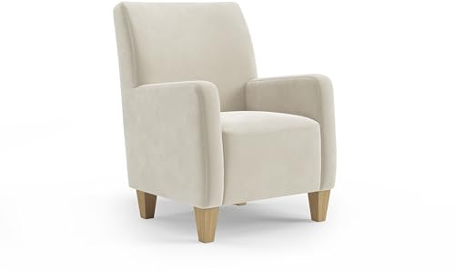 Cavadore Sessel Vida / Polstersessel im trendigen Design / 74 x 93 x 81 / Mikrofaser, Naturweiß
