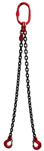 SHT 2-Strang Anschlagkette/Kettengehänge GK 8 | Kettendicke 8 mm | mit Verkürzungshaken |Tragfähigkeit: 2800 kg (0-45°) & 2000 kg (45-60°) | Nutzlänge: 4 m