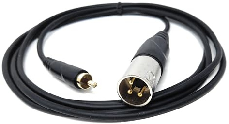 DRUT 1.5m 3-Pin Male XLR to RCA Phono Cable, 5ft | Durable, reliable connectors. No drivers needed, plug & play. Great for microphones, mixing desks, and professional...
