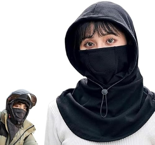 LUCKKY Kapuzengesichtsmaske mit Halswärmer für das Radfahren, Winddichte Vollgesichtsmaske, Verstellbare Skimaske, Motorrad- und Fahrrad Maske, Warme Sturmhaube für Wintersport im Freien