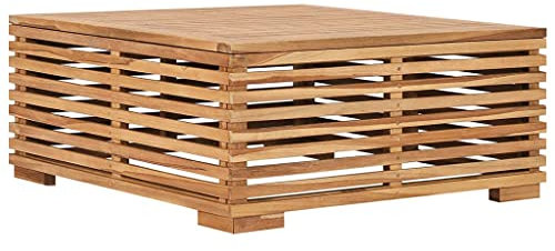 HETFTJN Lounge Chair Gartenstühle Big Sofa Küchensofa - Gartentisch und Fußhocker Set mit Dunkelgrauem Kissen Teakholz für Garten Schwimmbad Terrasse Speisesaal