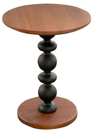 MOOWI Kaffee-Endtisch Runder Beistelltisch aus Massivholz for Wohnzimmer, Holzkonstruktion, perfekt for Sofa oder Akzenttisch, rustikaler Kleiner Tisch mit minimalistischem Design Beistelltisch