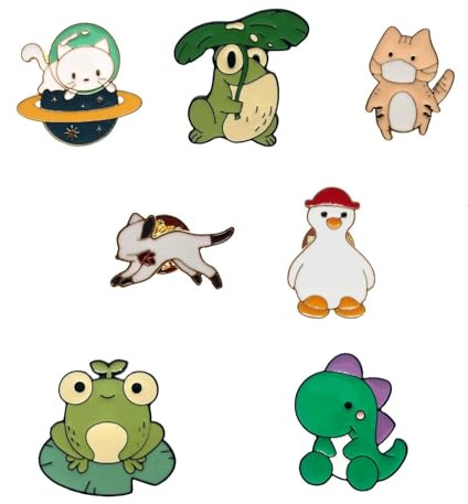 9 Stück Niedliche Emaille Pins, Cartoon Emaille Brosche, Lustige Tier Emaille Pins, Cartoon Abzeichen, Anime Pins, Tier Email Brosche Set, für Kleidung, Tasche, Rucksack,Hüte