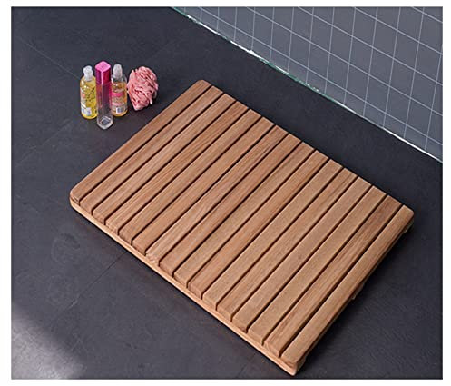 Générique Tapis de Douche en Bambou Naturel de Luxe Personnalisable 85x100cm Tapis de Bain en Bois pour Sol de Douche Caillebotis en Bambou pour Salle de Bain