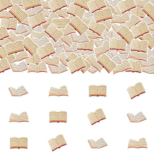Funmemoir Vintage Book Party Decorations - 200PCS Book Themed Confetti, Reading Library Newspaper Birthday Party Decor for Book Lover School Classroom Home Party Supplies