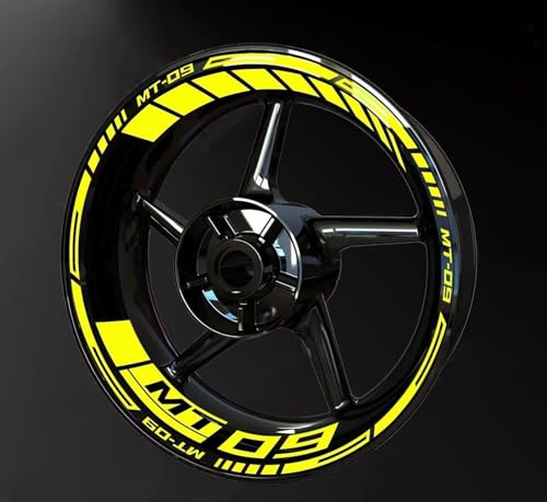 TYSMYXGS Adesivi Cerchioni Kit Adesivi per Cerchi da 17 Pollici per Motociclette per Y&amaha MT09 MT-09 2017-2022 Set di Cerchi E Pneumatici Adesivi Adesivi Ruote(Colore 1)