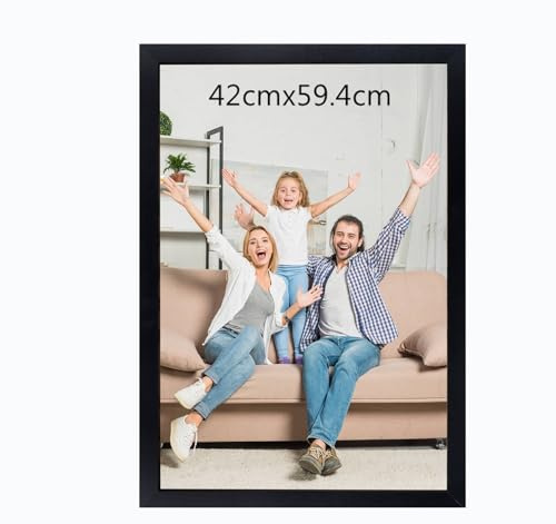 Lindahandel 42x59.4cm Bilderrahmen, Rahmen aus holz,Frame 42x59.4cm,MDF-Rahmen Wand Bilderrahmen Moderner Fotorahmen,Schwarz,Perfekt zum Verschenken