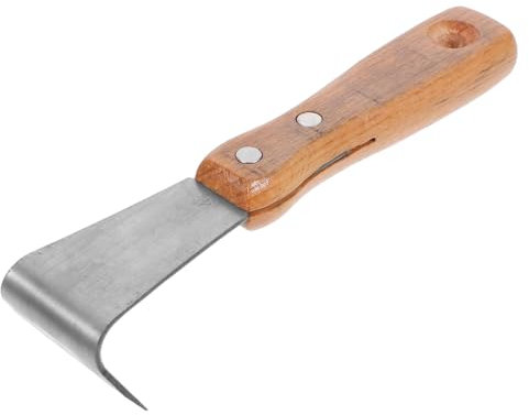 Lurrose Outil Délimination De Lécorce en Métal Manche en Bois Écorçage des Arbres Fruitiers Efficace pour Les Tâches De Jardinage