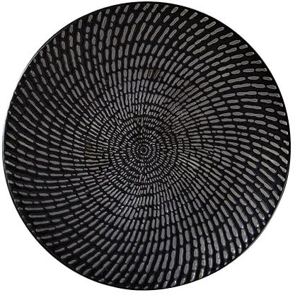 Piatti Moderni Stoviglie Giapponesi Hotel Hotpot Snack Contorno Piatto Fondo in Ceramica Rotondo Nero Opaco Piatti Fondi(8inch/21X2cm)
