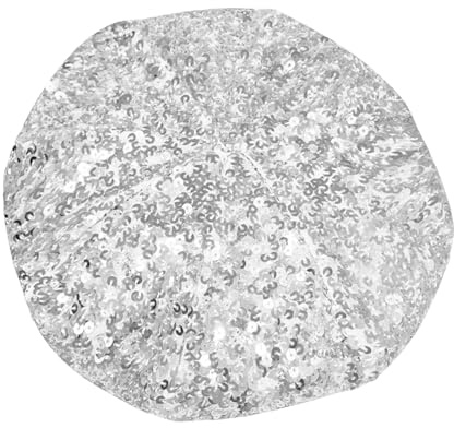 LEOMOSTE Sparkle Sequin Beret Hat for Women, Double-Layer Soft & Breathable Glitter Beanie, Fashion Party Winter Cap Silver