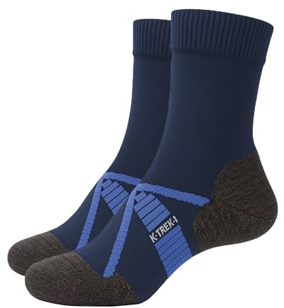 Kaiera - Trek Light – Calze da trekking Leggere in Lana Merino Made in Italy, 1 paio (tg 38-41) Blu Azzurro, traspirante, termoregolante, leggera, ultra comoda e morbida per hiking estivo