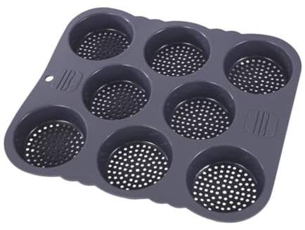 MOTHNUR Silikon Backform Für Hamburgerbrötchen 8 Mulden Antihaft Perforiert Wiederverwendbar Für Brot Kuchen Muffins