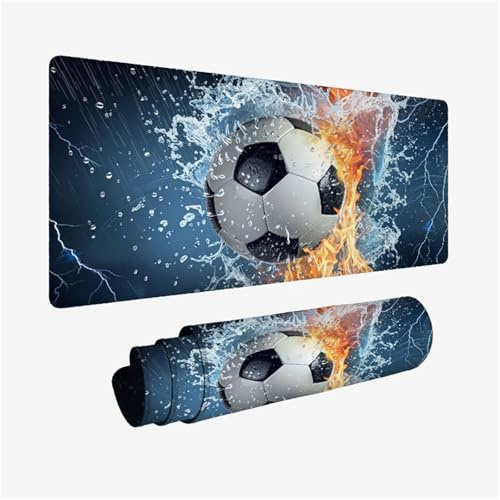 Mauspad Schwarz Schreibtischunterlage, Gaming Mauspad Fußball Mousepad Groß 520x250, Wasserdicht Anti-Rutsch Mouse Pad, Verbessert Präzision und Geschwindigkeit, Gaming Accessories, Geschenke H2-454