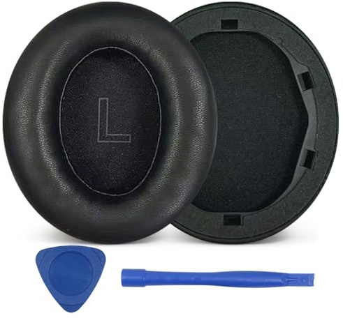 UOWGA Headphones Replacement Ear Pads for Anker Soundcore Life Q30 Headphones, Earpads Also Fit for Anker Soundcore Life Q35 Headphones, Noise Isolation Foam Durable Leather. (Black)